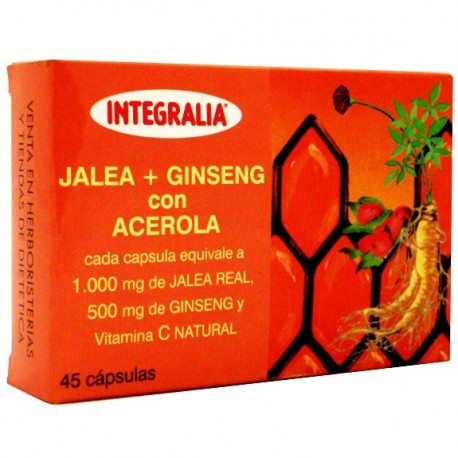 JALEA REAL + GINSENG + ACEROLA. INTEGRALIA. 45 cápsulas.