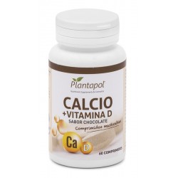 Calci + Vitamina D sabor xocolata Plantapol 60 comprimits