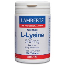 L-Lisina Lysine 500 mg. Lamberts 120 comprimidos