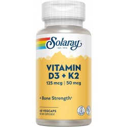 Vitamin D3 + K2 Solaray 60 cápsulas