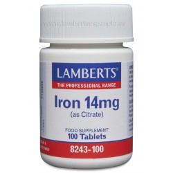 HIERRO 14 mg. (COMO CITRATO). LAMBERTS. 100 comprimidos.